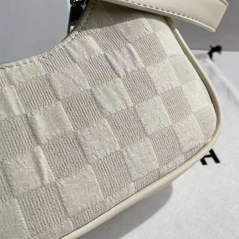 حقيبة نسائية عصرية جديدة على شكل هلال كريمي لعام 2025، حقيبة كتف مستطيلة راقية للخريف والشتاء، حقيبة تحت الإبط #5