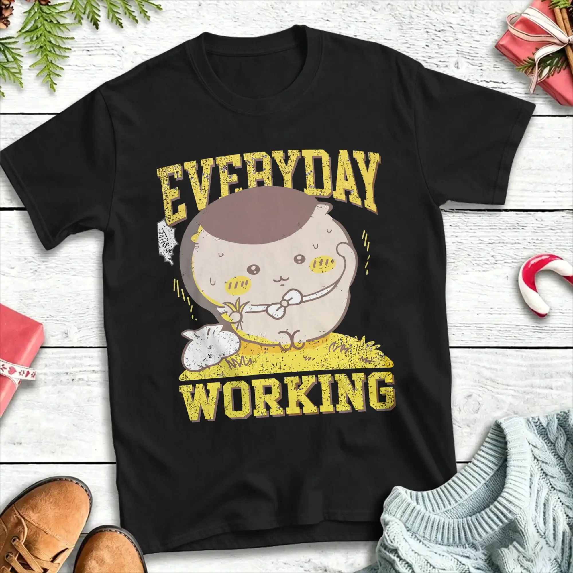 Men's Chiikawa Usagi Hachiware Everyday working T-Shirts  100% Cotton Top Tees SummerO Neck Hip Hop Custom Logo Tshirt