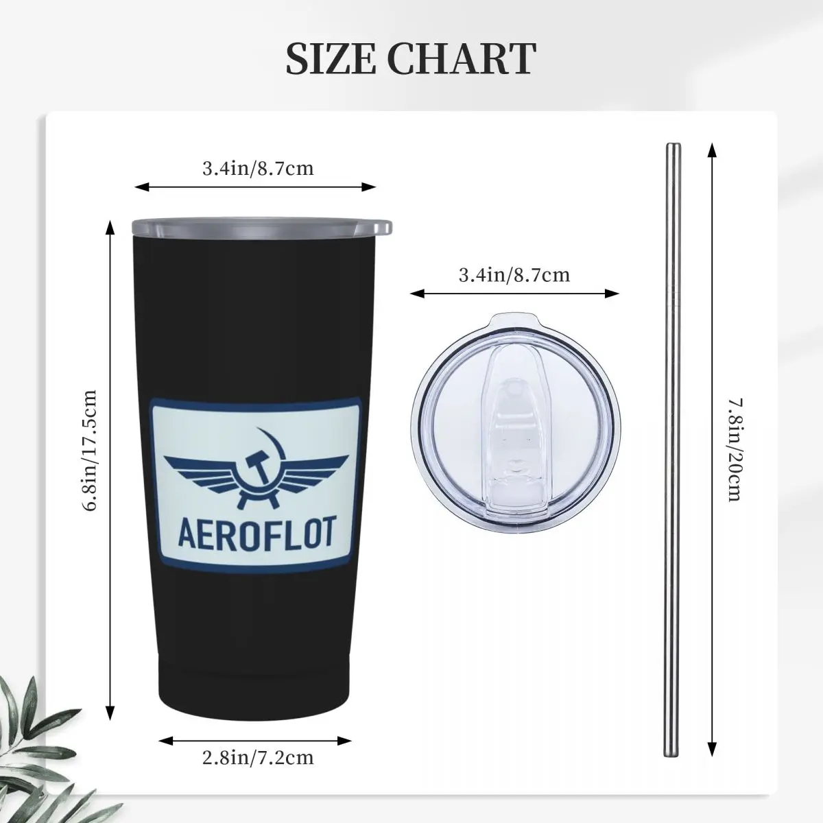 Aeroflot Aviation Russe Pilote Aerospace Aviateur Stainless Steel Tumbler Vacuum Insulated Mugs Thermal Cold Cups Straw With Lid