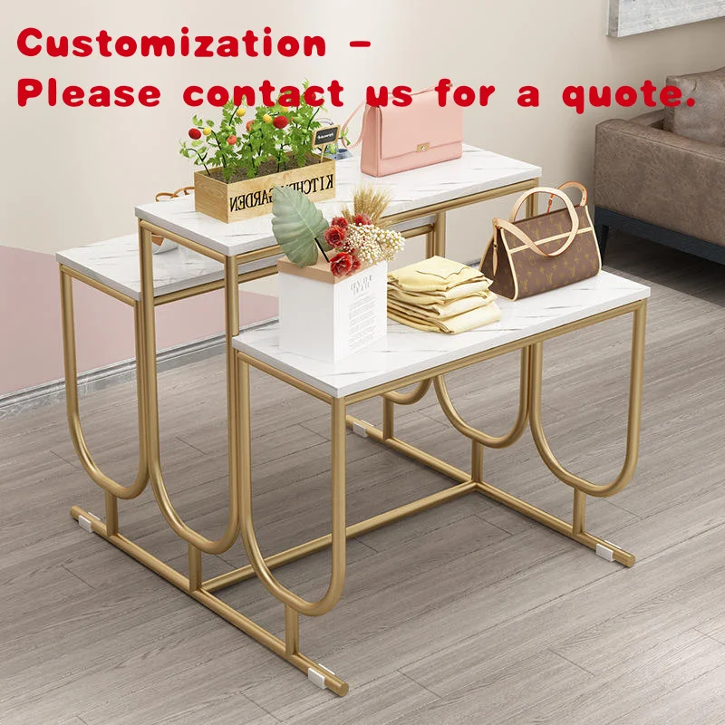 

custom.Customized Metal Shoe Handbag Display Stand Tiered Display Table Rack Gondola Nesting Tables Mall Clothing Store