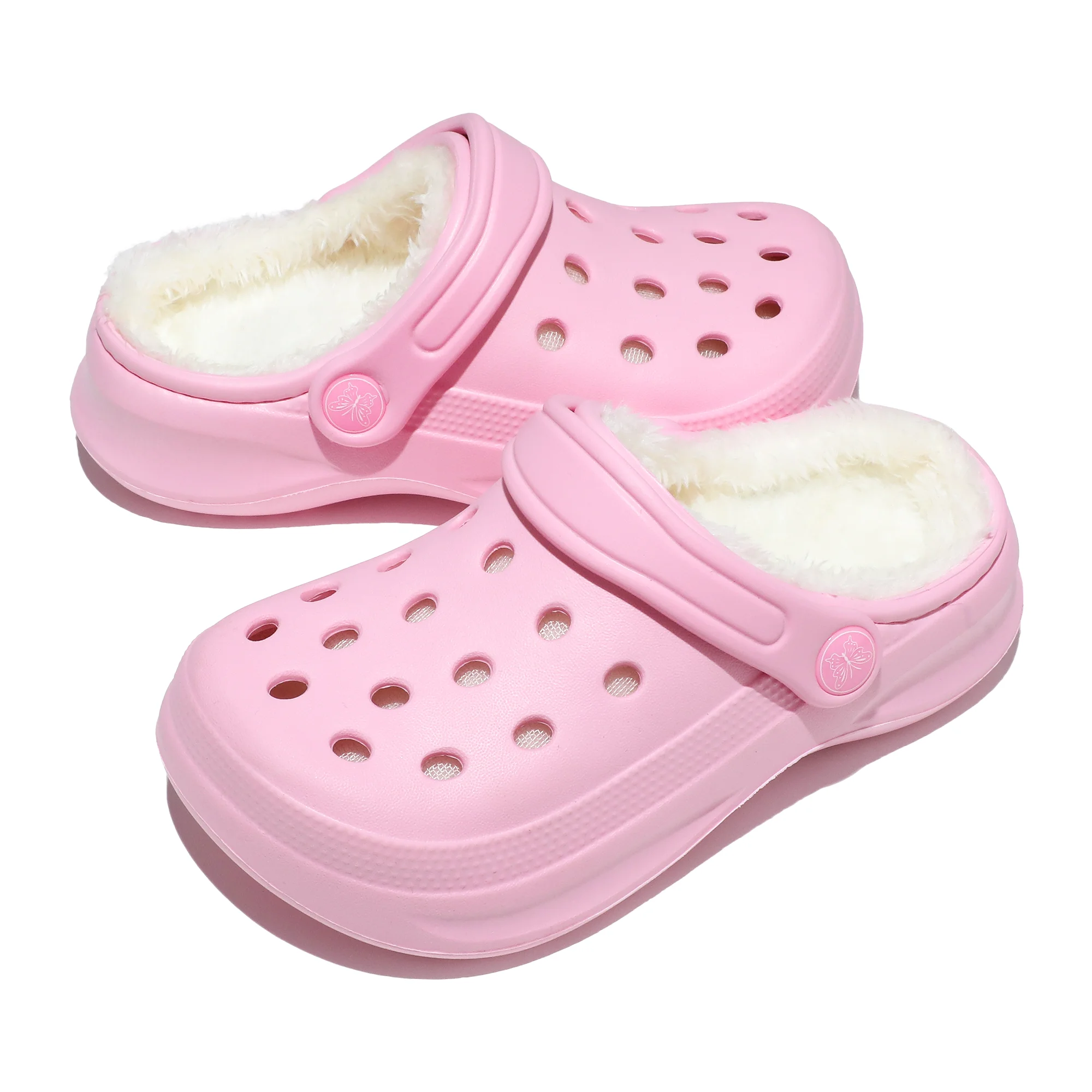 Kinder-Clogs und -Mules mit Fellfutter, leichte Garten-Schuhe mit Baumwollfutter, warme Hausschuhe für Jungen, Mädchen und Kleinkinder, 168. – Detail 9