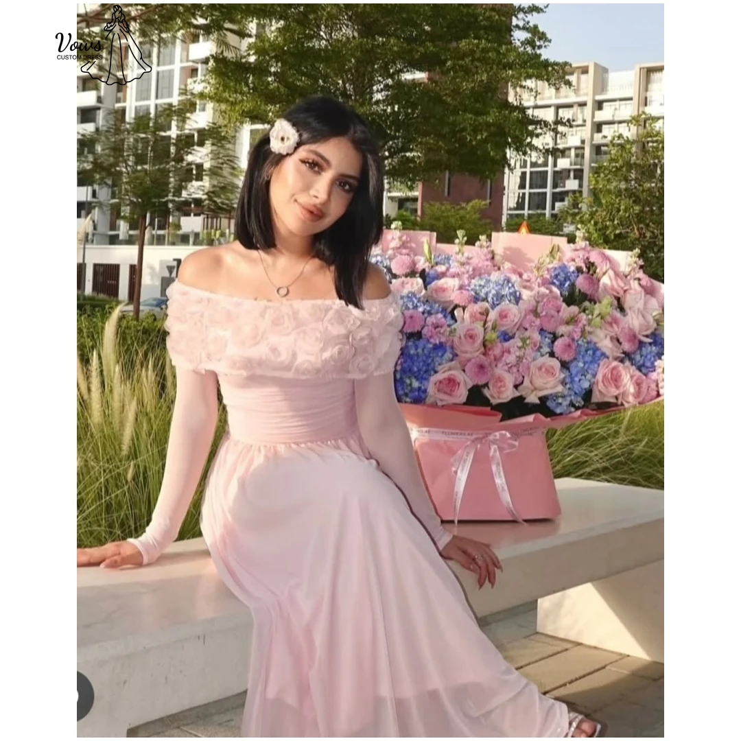 

Vows Line A Ball Gown Dress Custom Made Luxurious Evening Dresses 2025 Lace-stuck Prom Dresses Luxury Pink Wedding Party Dress