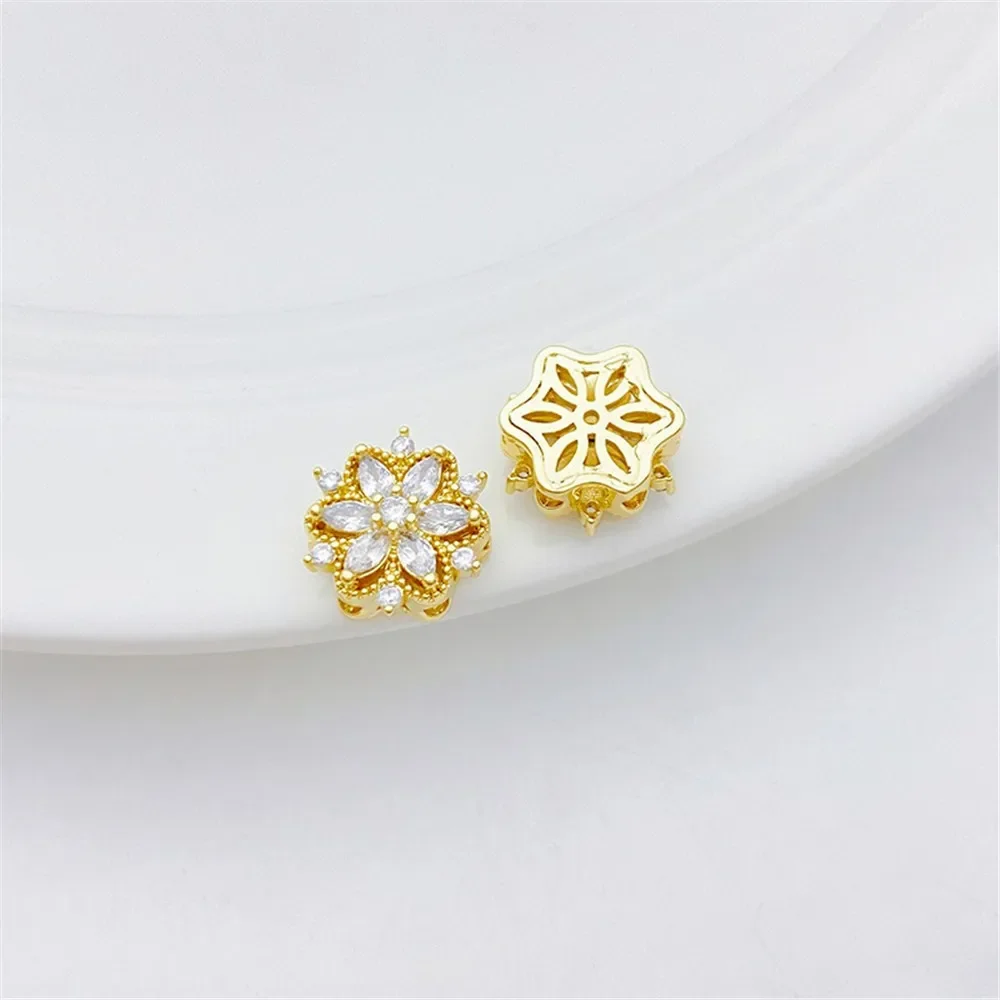 

14K Bag Gold Inlaid Zirconium Square Beads Loose Beads Handmade DIY Bracelet Necklace Jewelry Material Accessories
