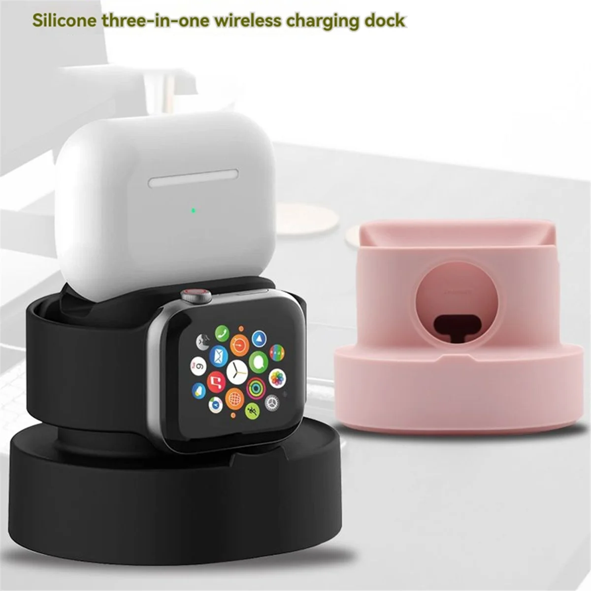 ABNJ 2-in-1 Silicone Stand for for Charging Base for Night Dock Earphone Headphone Stand A