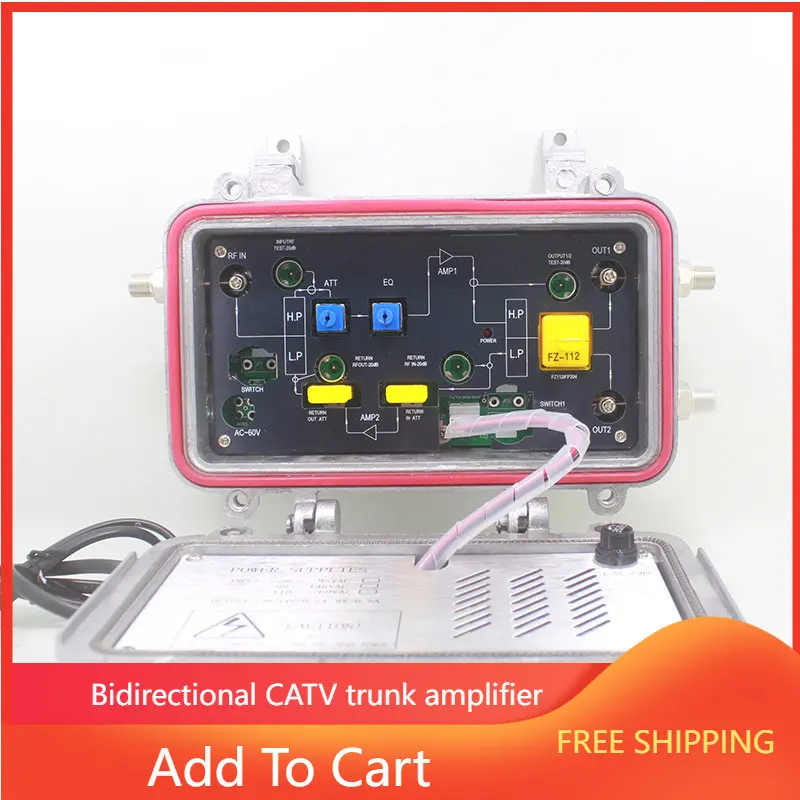 Bidirectional CATV Trunk Amplifier Cable TV Signal Amplification Engineering AC176~264V US Power Plug