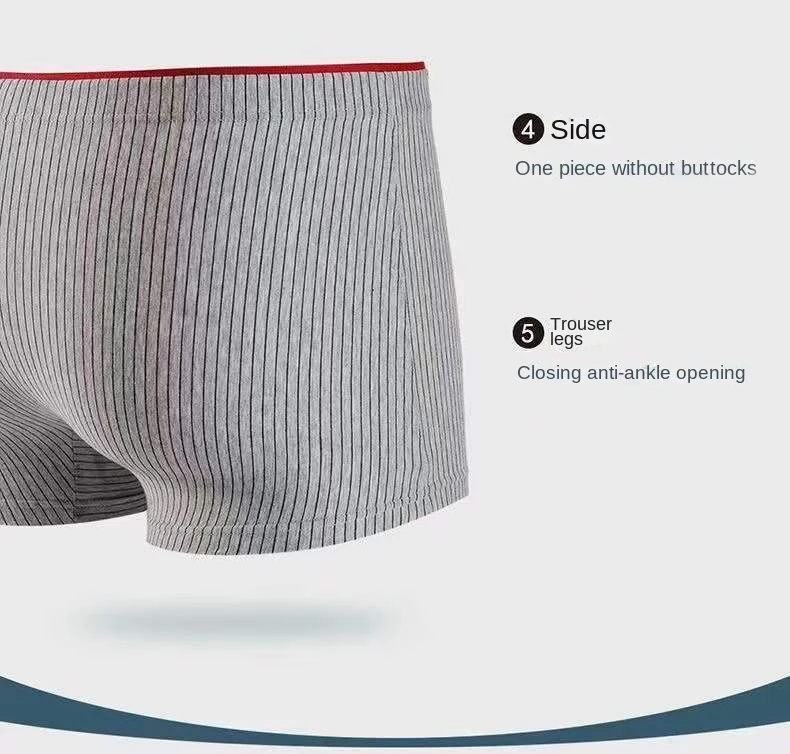 4Pcs Boxer Shorts männer Unterwäsche Sexy Höschen Baumwolle Boxer Gestreiften Unterhose Männlichen Shorts U Konvexen Dessous Plus Größe 2XL-6XL – Detail 8