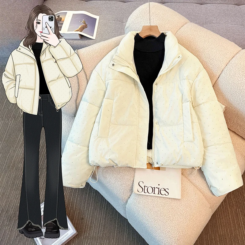 

Осень-зима 2024, новинка, высококачественная женская брендовая теплая пуховая хлопковая куртка большого размера, верхнее пальто, хлопковая одежда для поездок на работу