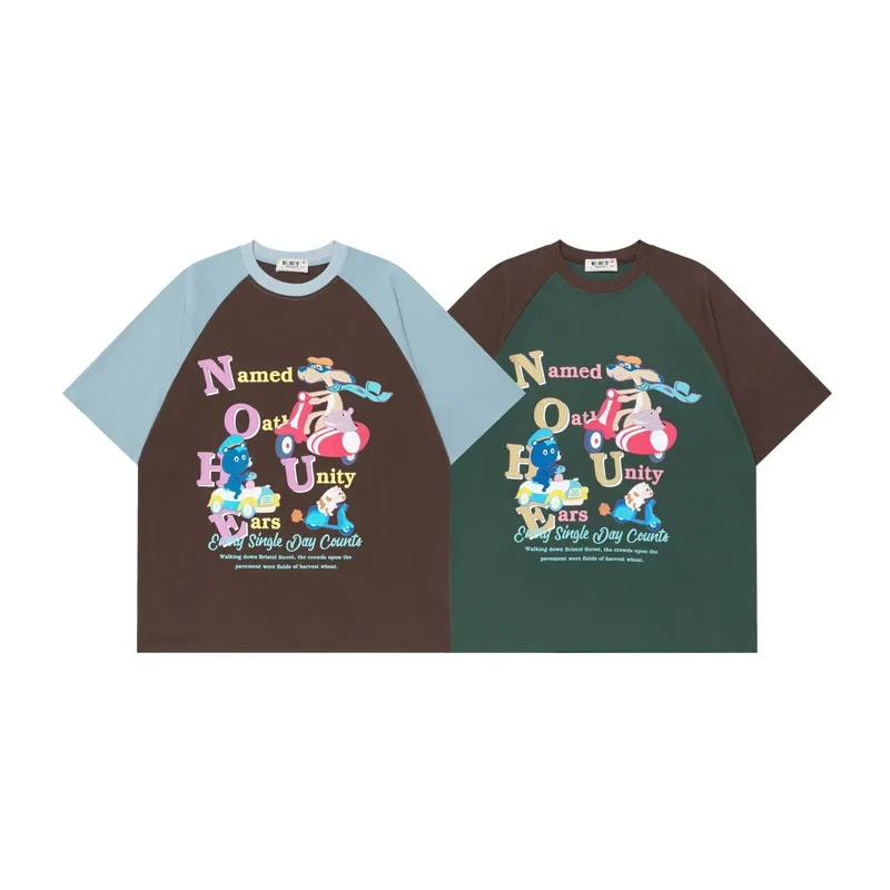 

Летние мужские футболки, японская уличная одежда, футболки с графическим принтом и мультяшным принтом, модные повседневные топы с круглым вырезом и короткими рукавами, футболки большого размера