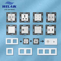 WELAIK EU White 45*45mm  Wall Socket Outlet  DIY Parts Module Gather Zone