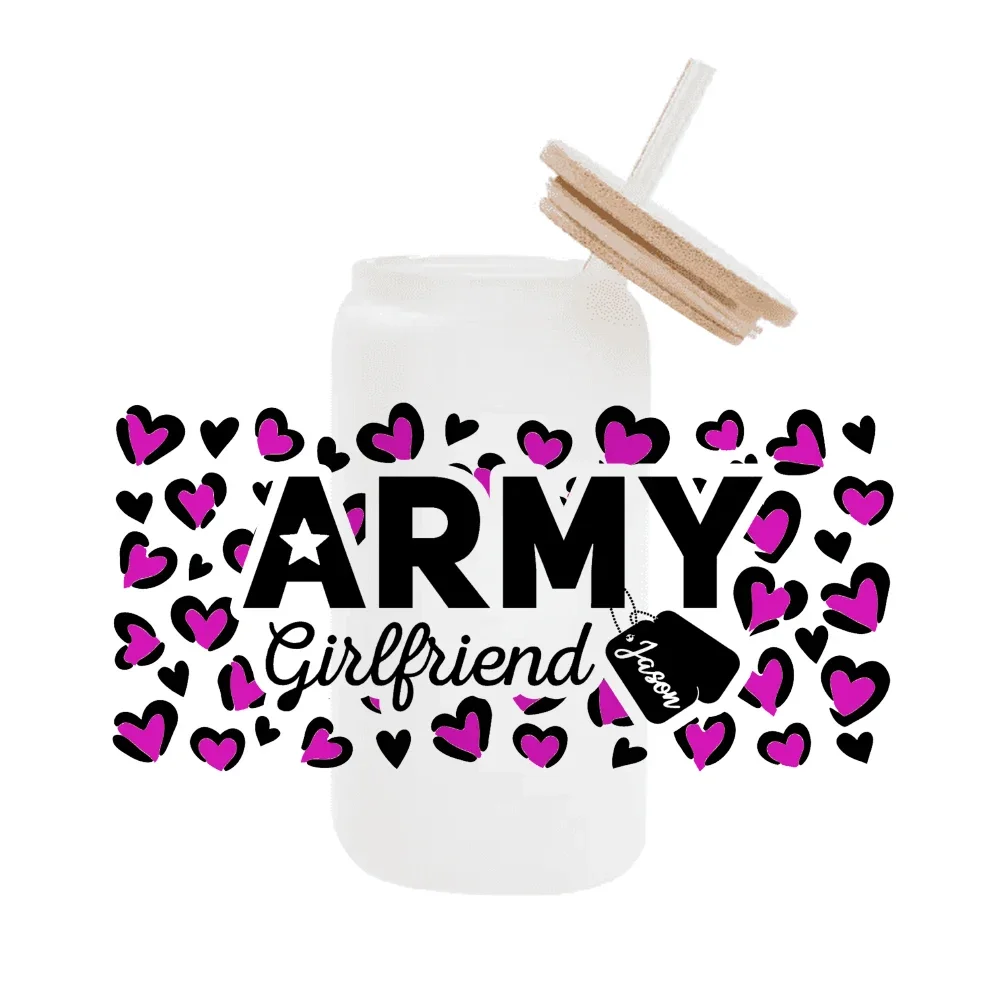 America Patriotic Soldier 3D UV DTF Wraps Transfer Sticker DIY For 16oz Libbey Glass Cup Waterproof Wrap Transfers Decals Cup