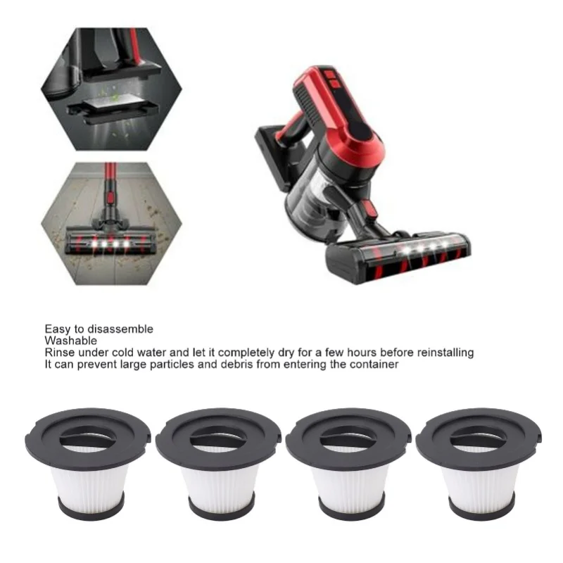 4 шт. сменные фильтры для пылесоса моющийся вакуумный фильтр съемный фильтр для пылесоса аксессуар для K17 для N6s N6