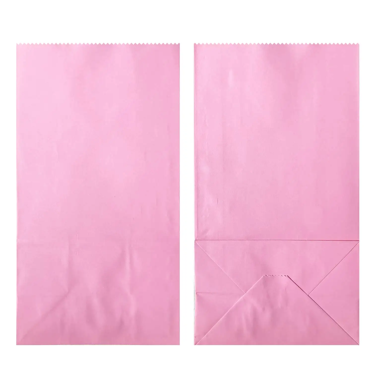 Self Stand Party Favor Paper Bags with Stickers for Party Celebration, Treated Paper Bags, Pink, 5.10X3.10X9.4 inches(24CT)