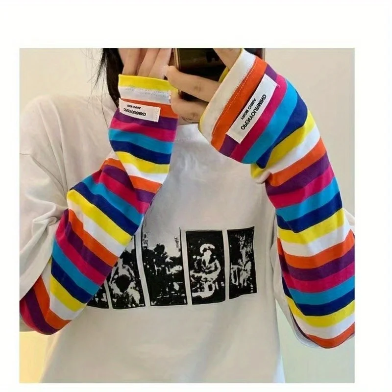 حماية من أشعة الشمس في الصيف في الهواء الطلق، حماية من الأشعة فوق البنفسجية من الحرير الجليدي، واقي ذراع مخطط فضفاض مع أصابع مرفقة