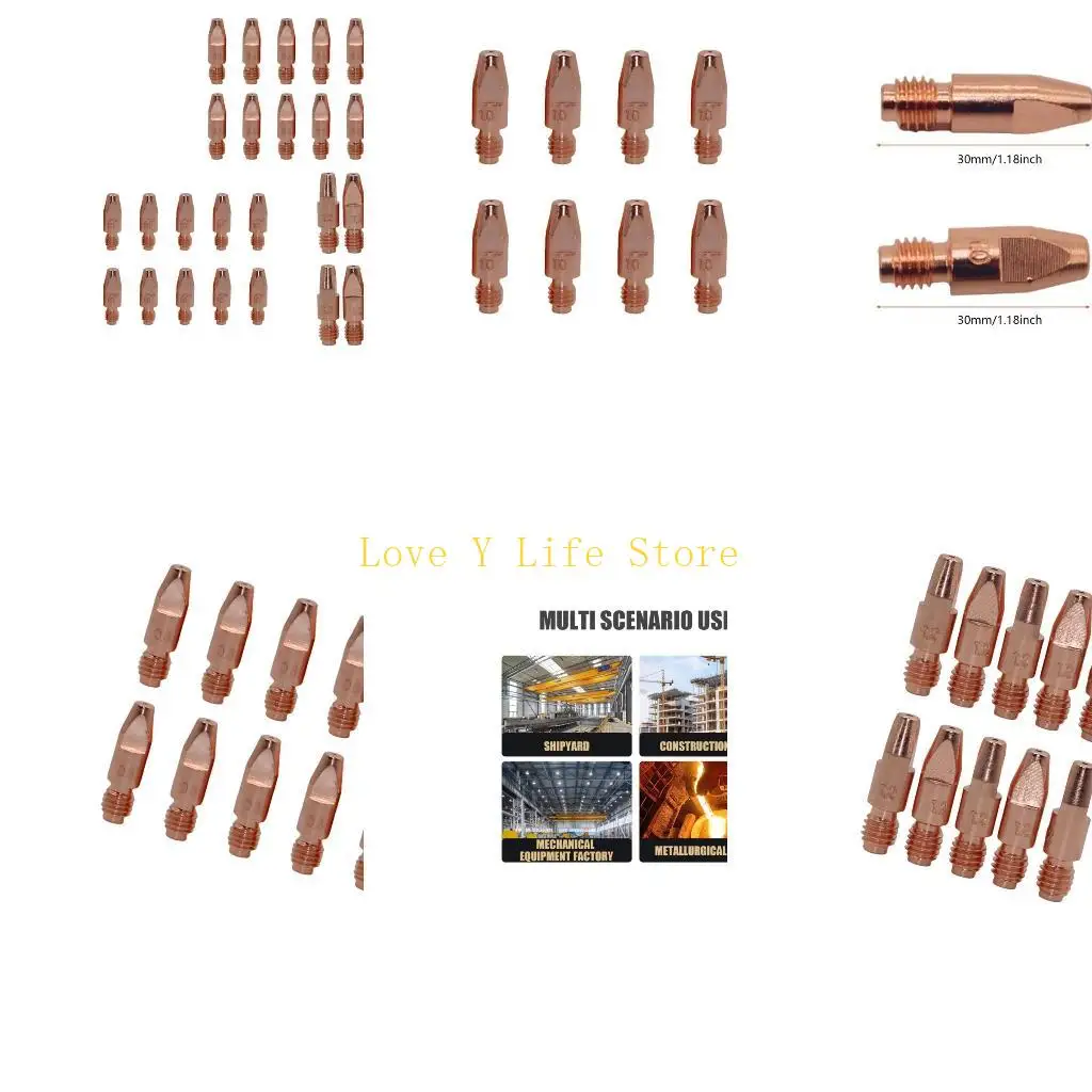 L74C 10PCS MIG Сварка контактный контакт контактный сопла сопла M8x30 мм разъемы медные кончики