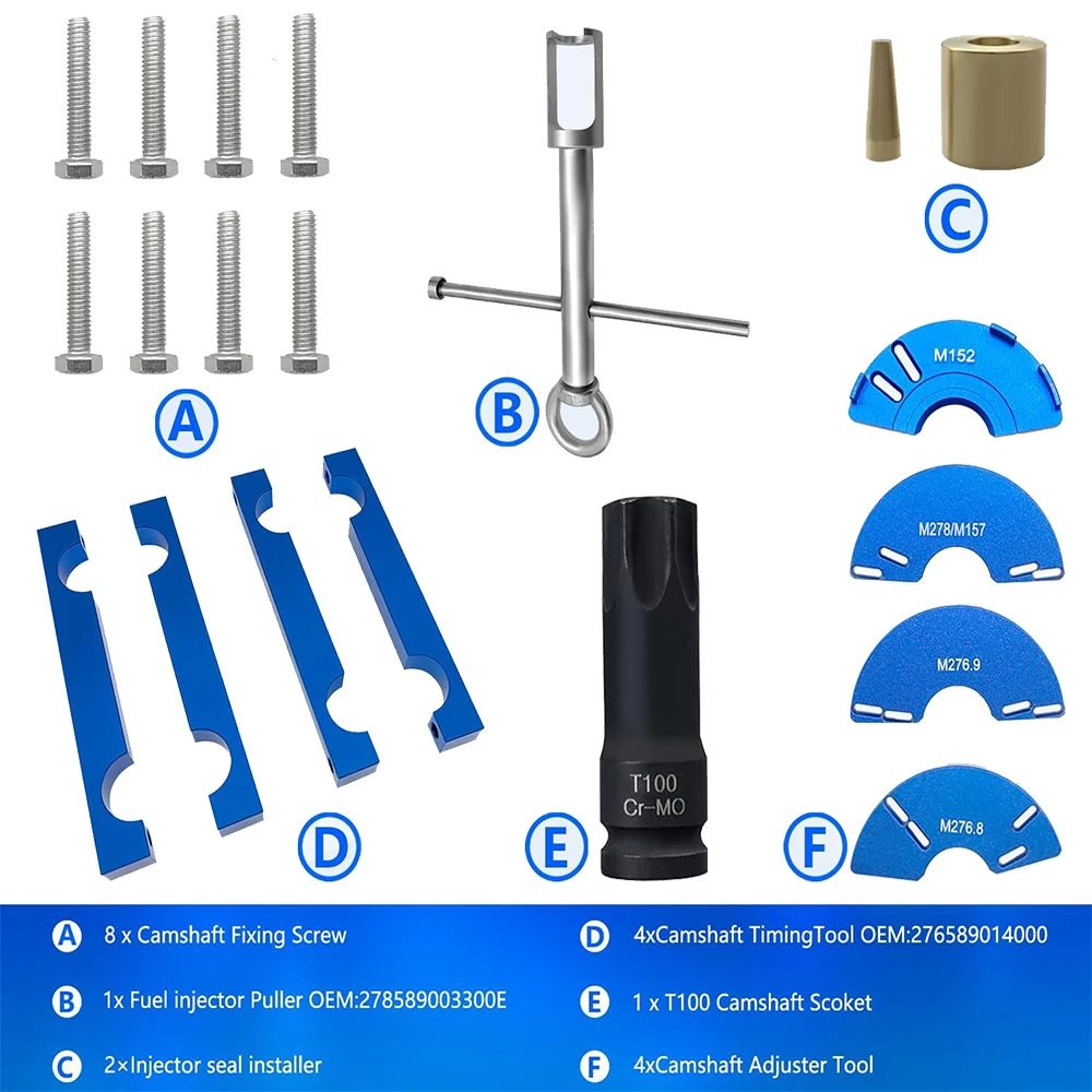 Engine Alignment Locking Timing Tool For Mercedes Benz M157 M276 M278 Camshaft Adjuster T100  Socket Fuel Injector Puller