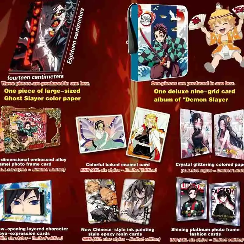 Demon Slayer Cards Booster Box Senka Wholesale Set Excited Passion Edition Kids Toys Party Games Playing Cards