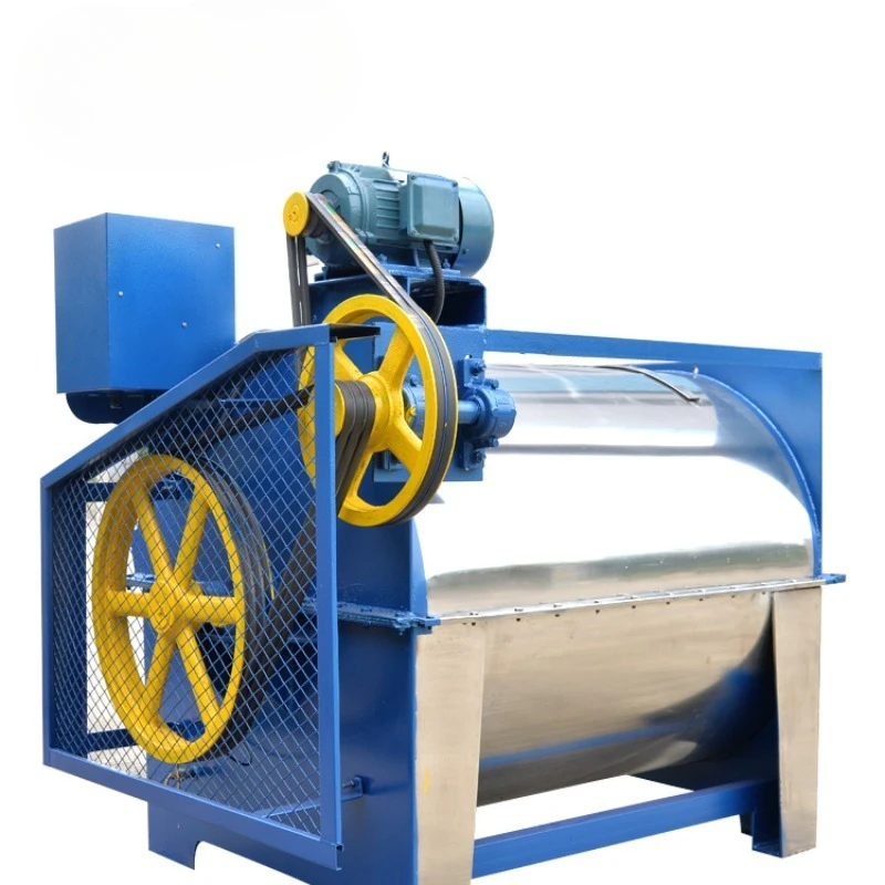 Industrial water washing machine sand 50-600kg large semi-automatic horizontal filter cloth linen washing equipment