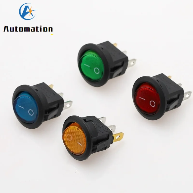 1pcs 20mm KCD1 Led Switch 12V 220V Light Power Switch Car Button Lights ON/OFF 3pin Round Rocker Switch