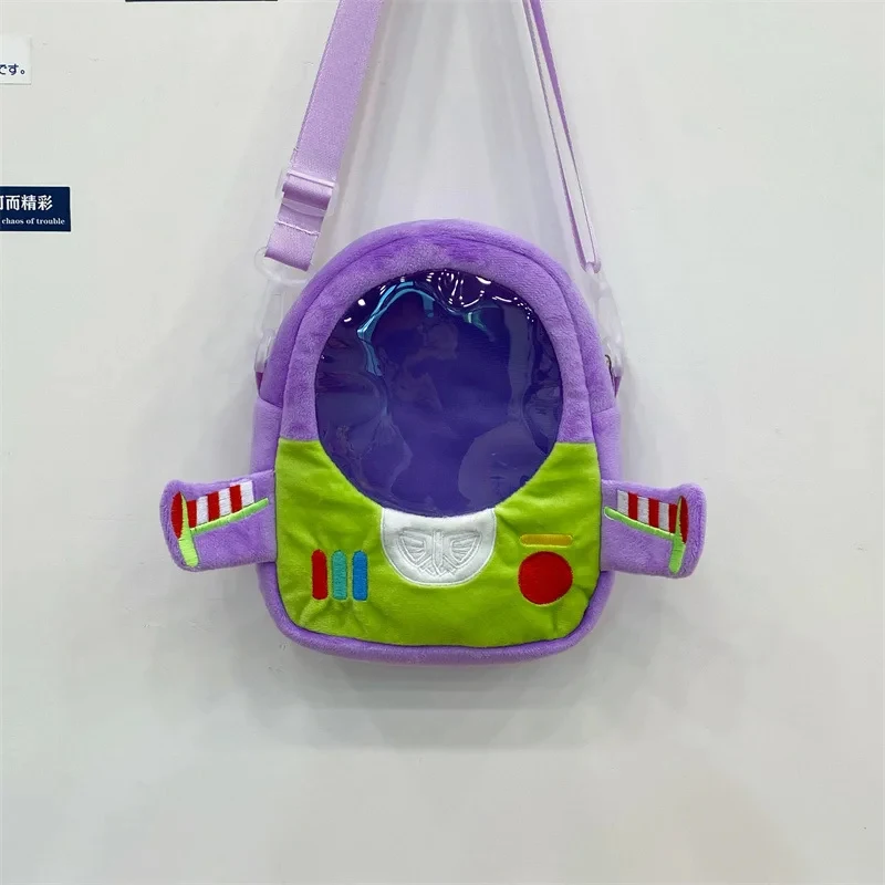 Disney Pixar Toy Story Buzz Lightyear Bag Women Cartoon Plush Shoulder Bag Women Crossbody Bag Small Phone Purse Kids Xmas Gift