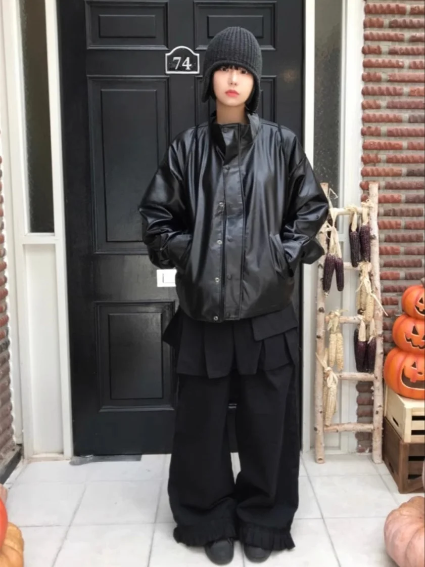 Único SEI Japonês Sle Heavy Industry Vintage Street Solto Renda Duas Peças Casual Saia Solta Calças Cintura Alta Elástico Wais...