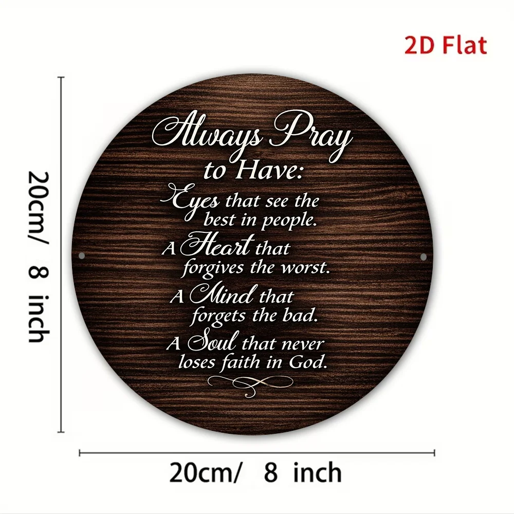 1pc 8X8In/20X20Cm 2D Flat Circular Sign, Vintage Plaque with 