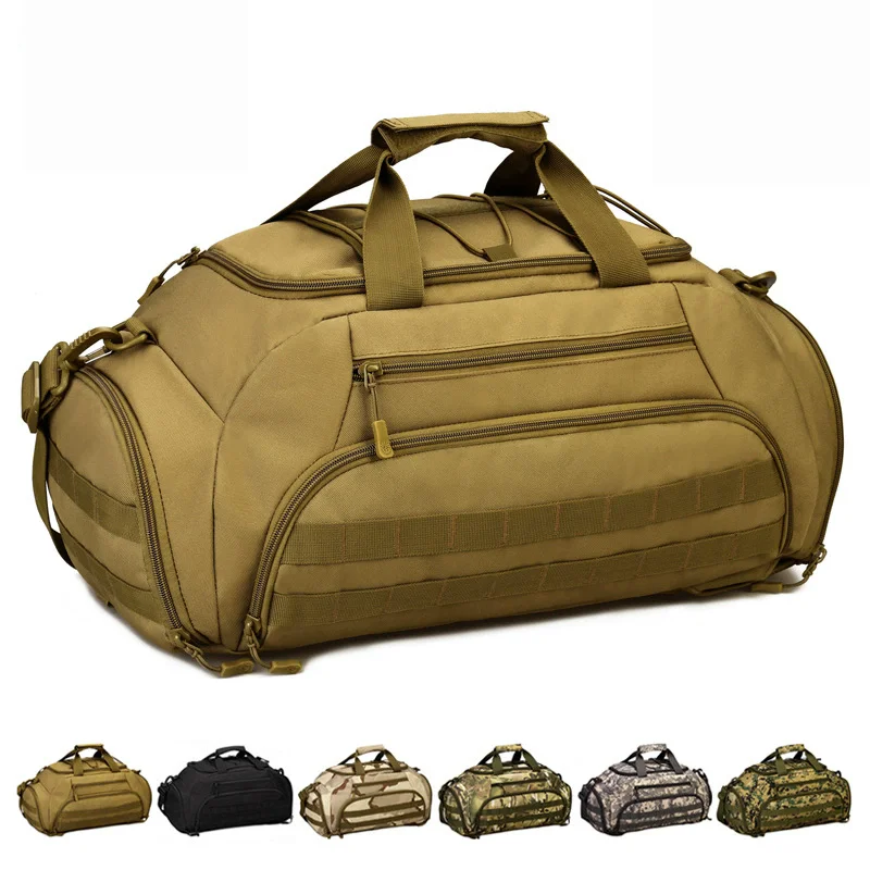 Tactical Gym Backpack with Shoe Compartment Convertible 3-in-1 Duffel Sling Bag for Men Women Weekender Overnight Travel Bag sac