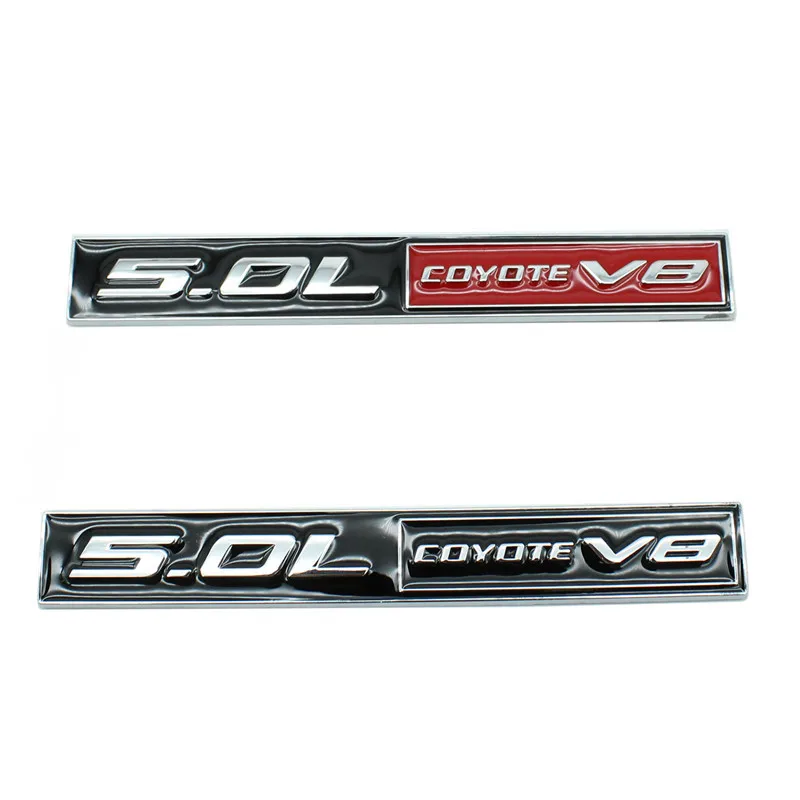 3D Metal Car 5.0L Coyote V8 GT 5.0 Hood Fender Rear Trunk Decal Emblem Badge Sticker For Ford F150 Mustang Shelby Accessories