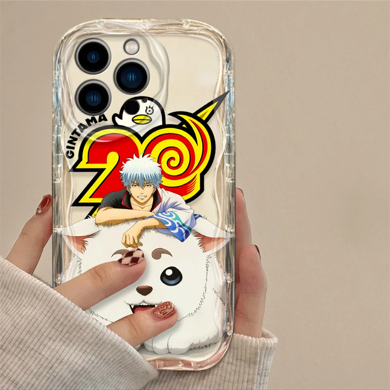 Anime Gintama Sakata Gintoki Cover For Apple iPhone 15 14 13 12 11 Pro X XR XS Max Plus 8 7 Plus SE Wave Oil Phone Case image 5