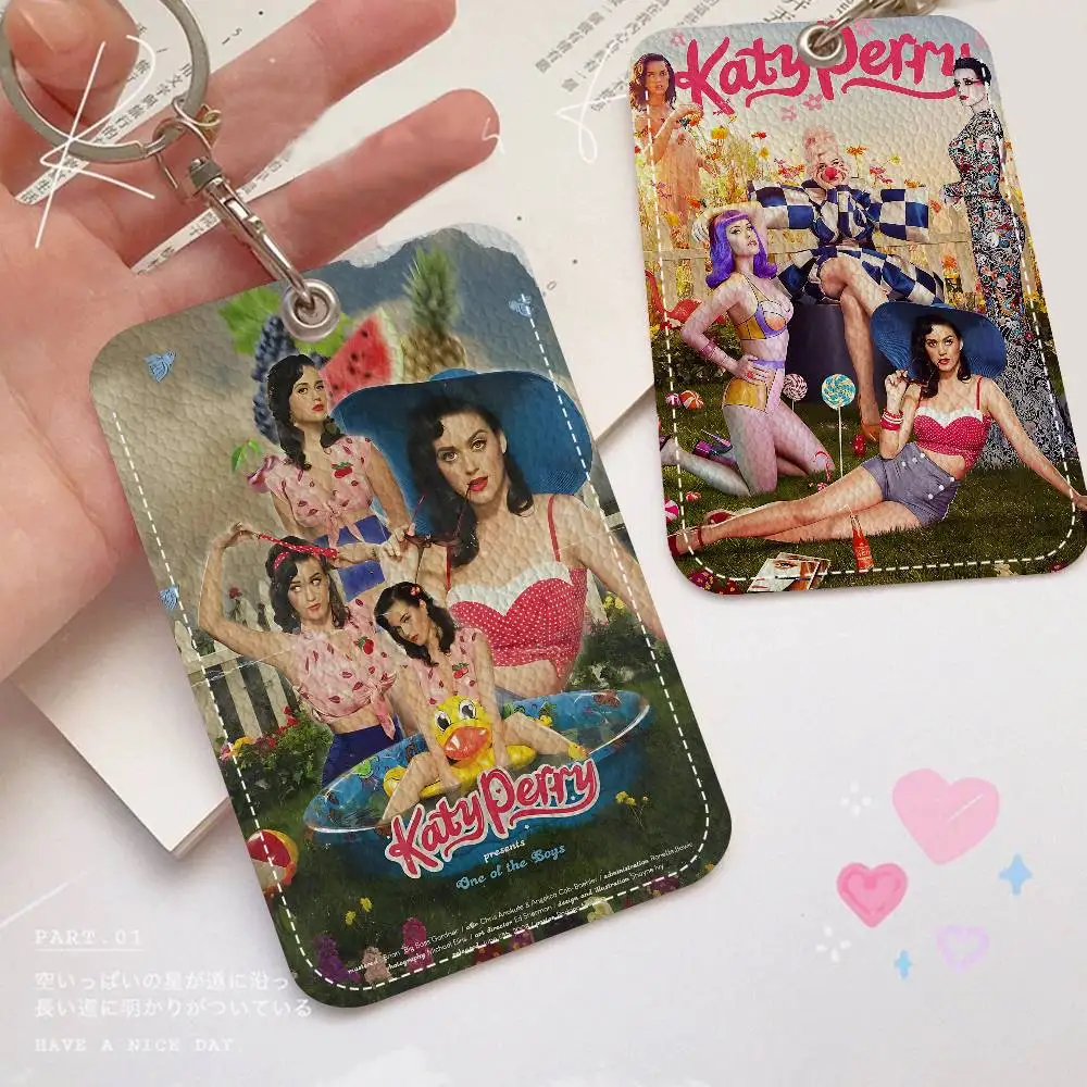 Classic Pop Singer K-Katy P-Perry Cute Cartoon Inteated Elevator Card Acc Control Card Keychain Protective Cover Gift Keychain