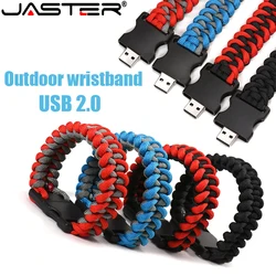 JASTER Outdoor Wristband Pen Drive 128GB Plastic Memoria USB 64GB Nylon Braided Bracelets USB Flash Drive 32GB For Laptop U Disk