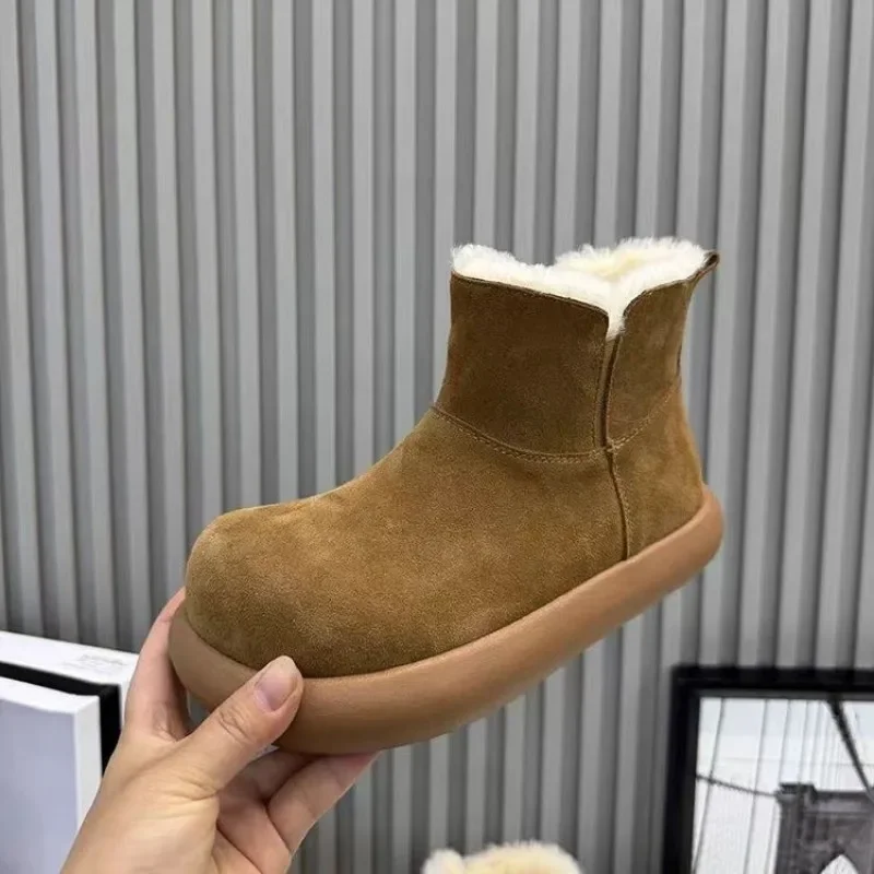 

Женская зимняя утепленная флисовая ультралегкая нескользящая хлопковая обувь, новинка 2025 года, удобные теплые непромокаемые зимние ботинки