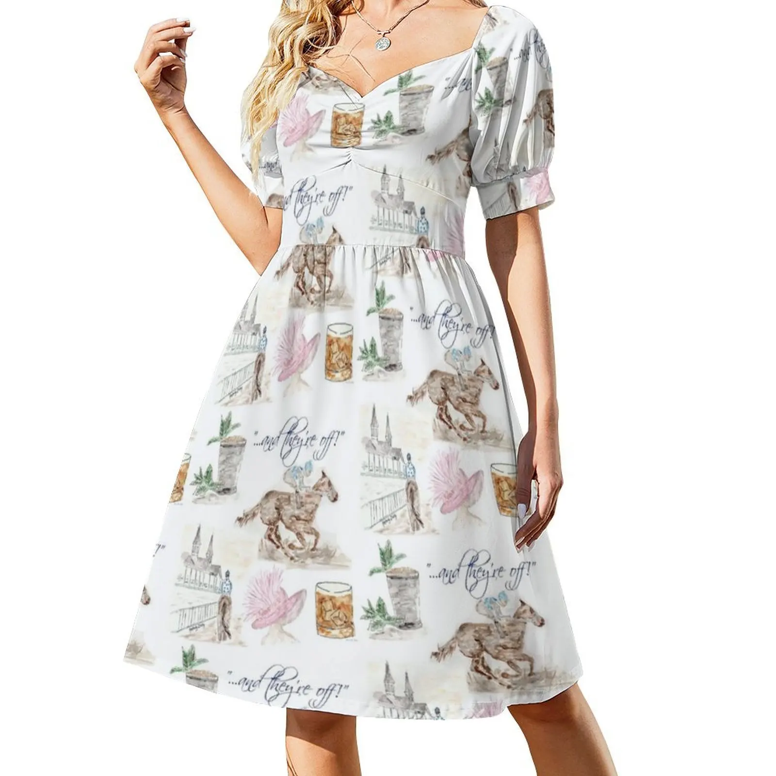 Vestido Derby carrera de caballos vestido de vacaciones Sexy para mujer fiesta en la playa cumpleaños Mini vestido vestidos de fiesta