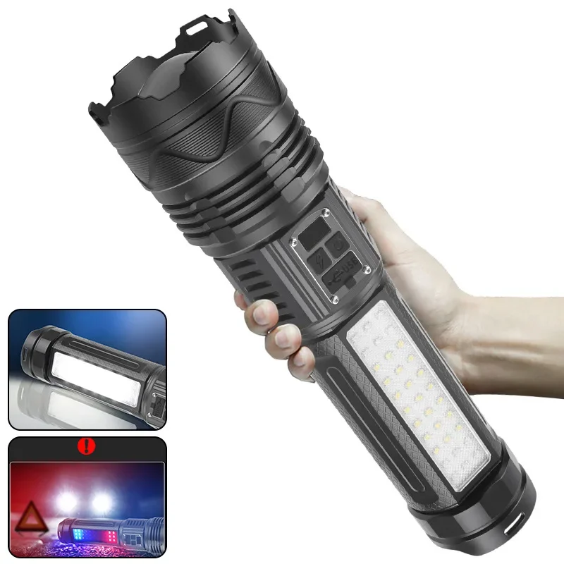 

New ABS Lightweight Focus Far Shooting 30W White Laser Super Bright Flashlight Camping Fishing Emergency Zoom Flashlight