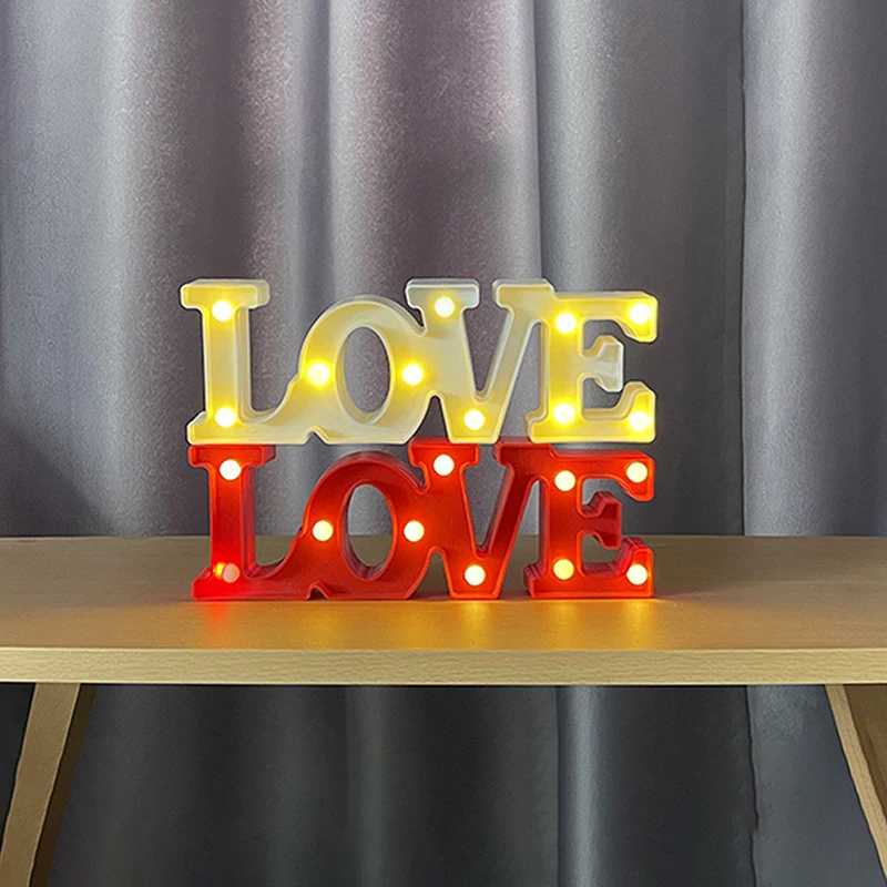 Love Heart LED Lamp Wedding Party Romantic Red Pink Night Light Ornament Birthday Christmas Home Decor Valentine's Day Gift