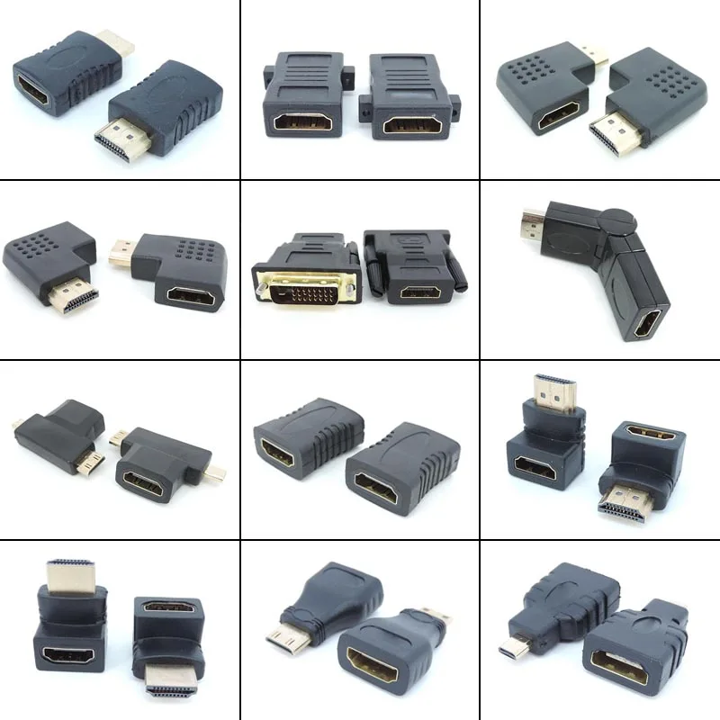 Adapter zgodny z HDMI pod kątem prostym Konwerter męski na żeński Złącze Mini/Micro HDMI-kompatybilny przedłużacz W28