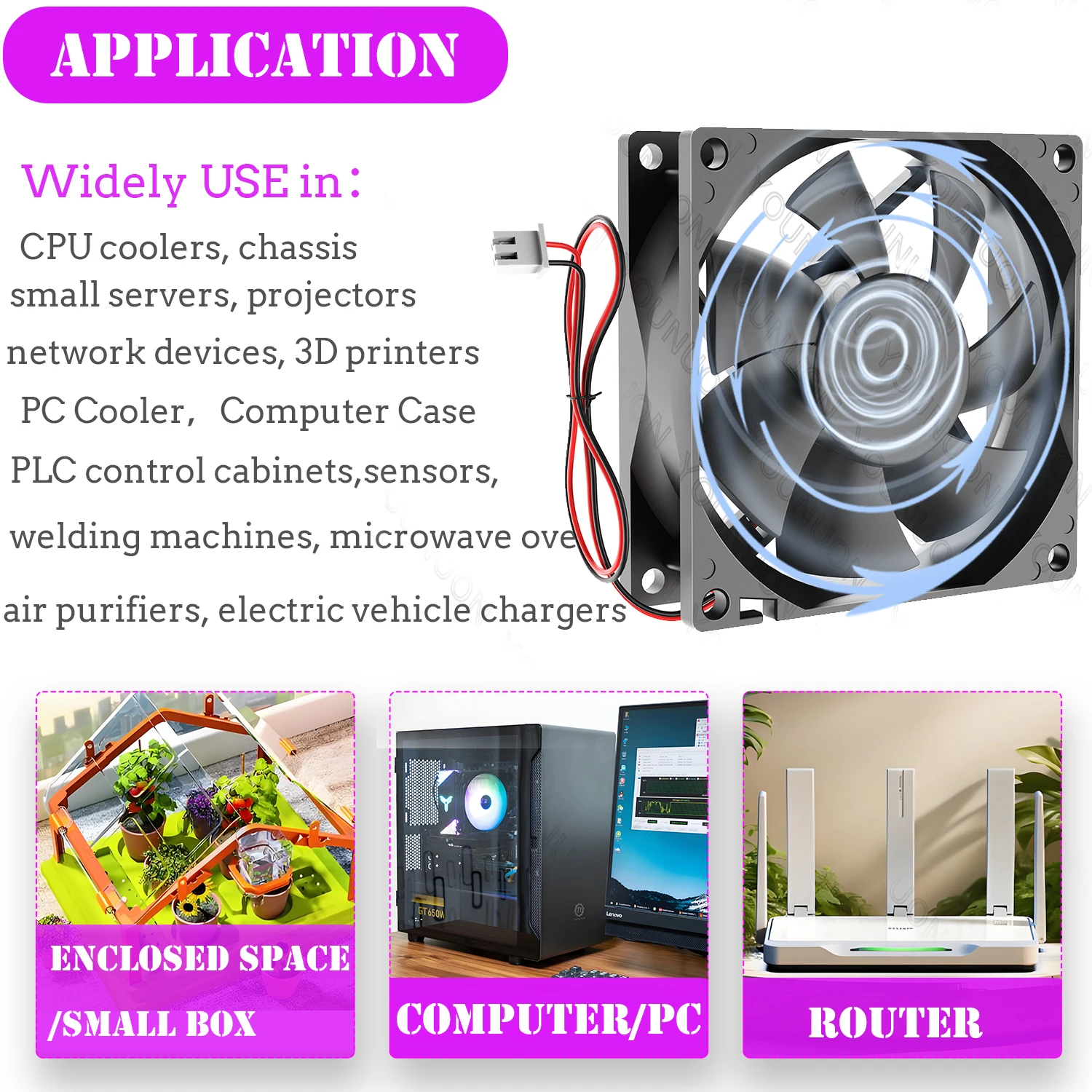 Youlun 1 pz 80mm 8025 ventola di raffreddamento muslimex 5V/12V/24V DC ventola di raffreddamento senza spazzole ventola di raffreddamento 8025