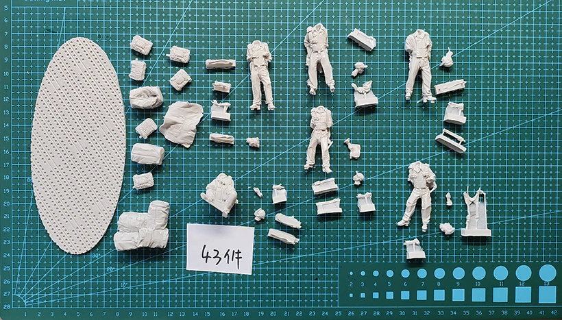 Unassambled 1/32 ancient Pacific Crews 6 figures with base and accesories   Resin figure miniature model kits Unpainted