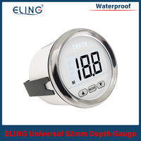 ELING Boat 52mm Digital Depth Gauge Depth Indication Range Approx. 100m/110yd with Transducer and White Backlight for Yachts
