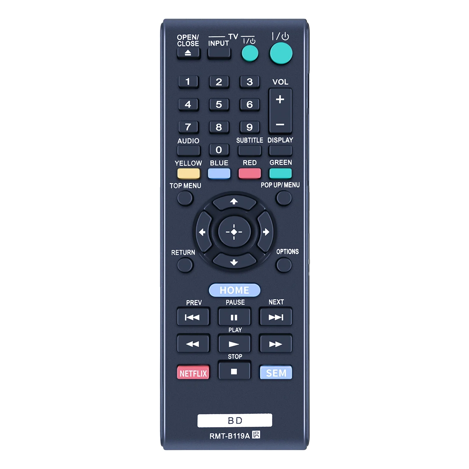 Replacement RMT-B119A Remote Control Compatible with Sony DVD Player BDP-BX510 BDP-S5100 BDP-BX59 BDP-S390