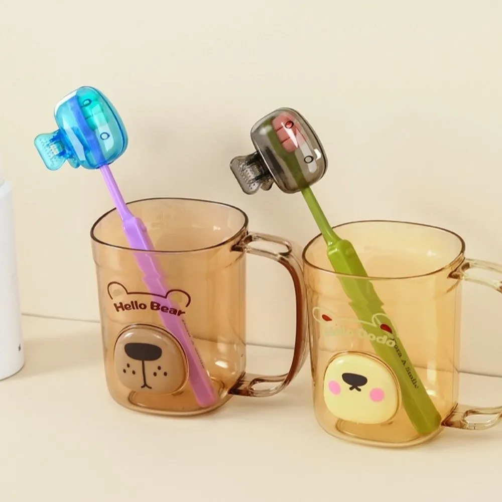 2pcs Portable Plastic Toothbrush Holder Washable Cute Toothbrush Head Cap Protective Durable Toothbrush Case Travel Use