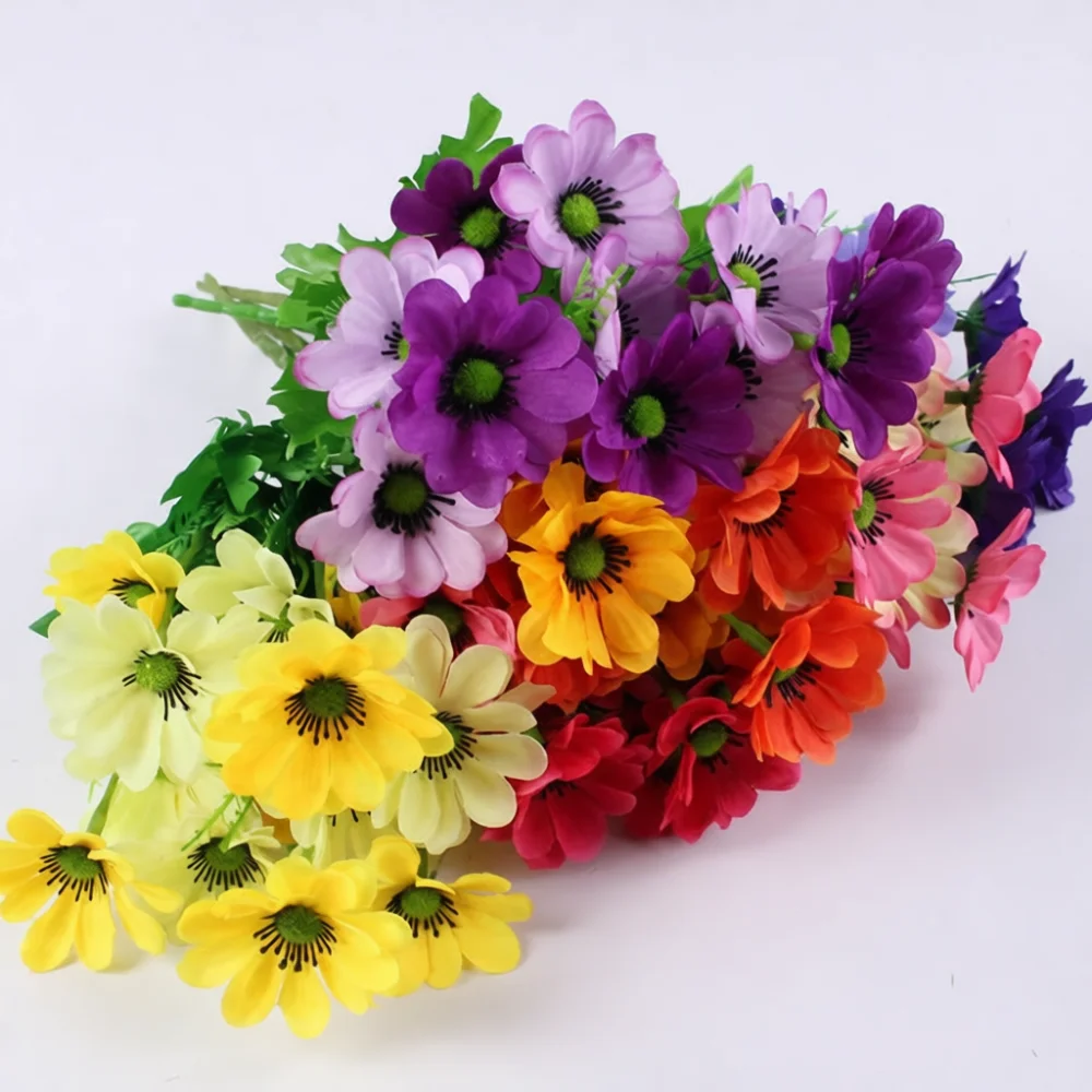 Simulation Daisy Floral Decor Silk Blossoms For Wedding Home Interior Decoration Outdoor Garden Yard Arrangement