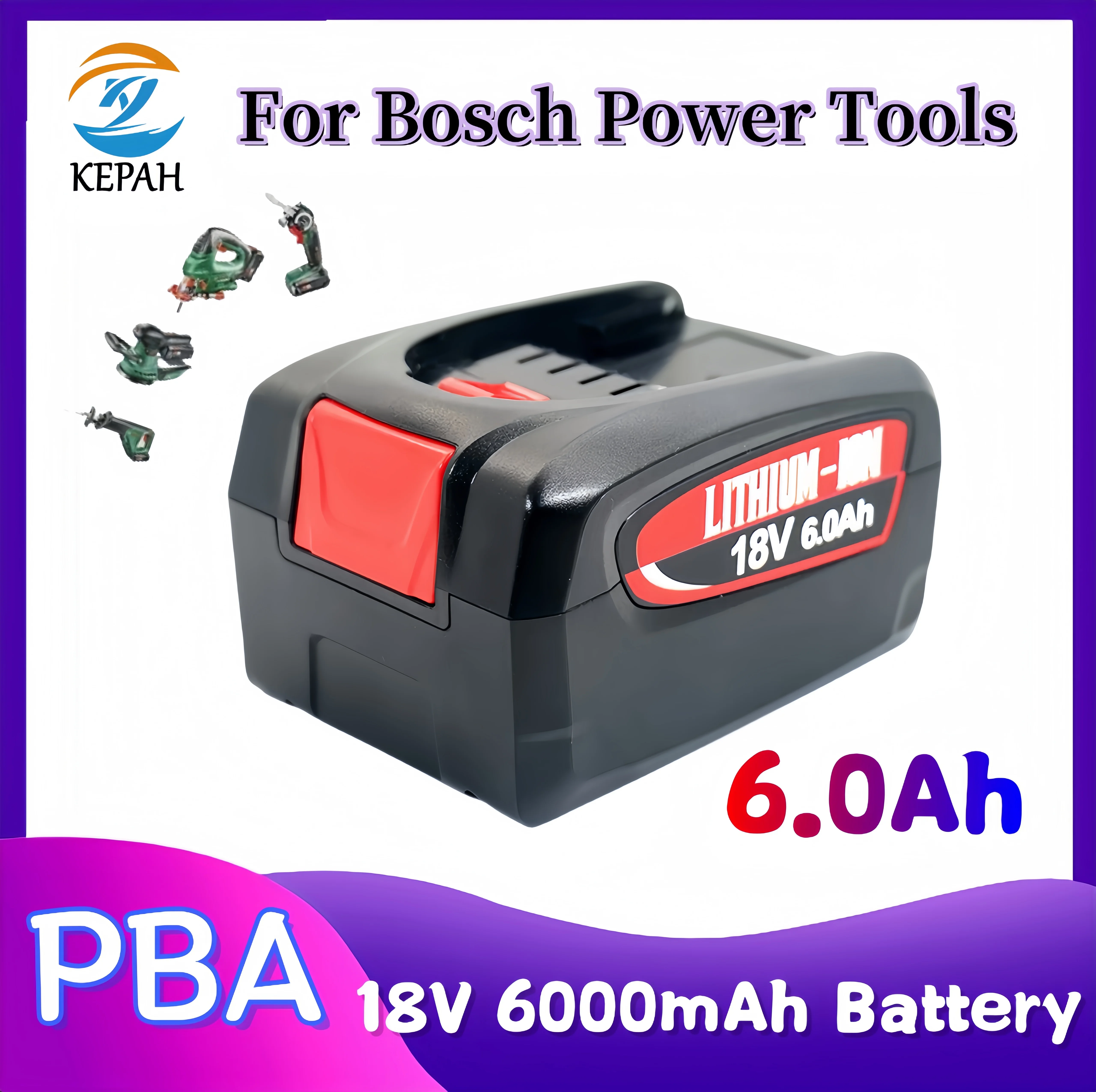New choice for 18V tool battery life: 6.0Ah battery replacement compatible with PBA/PSB/PSR, compatible with AL1880CV/AL18815CV