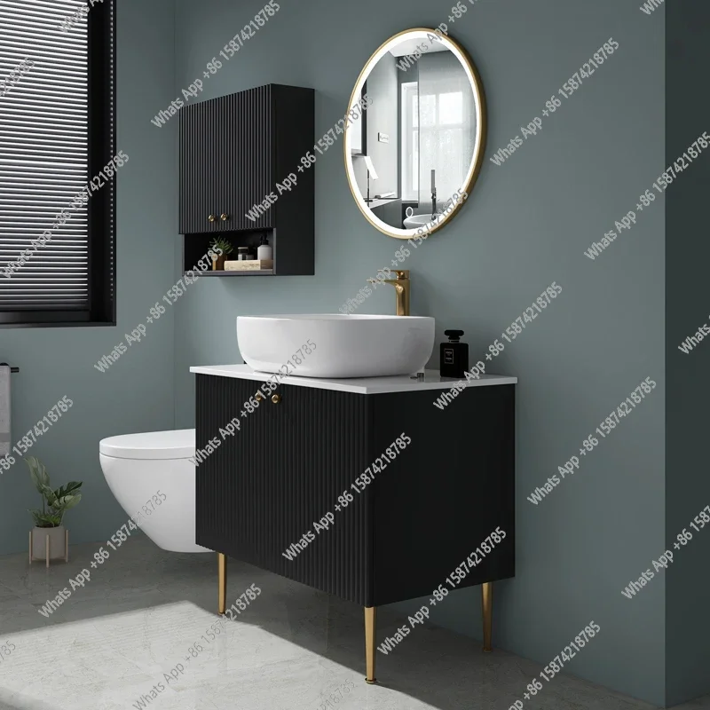 

MX Oak Bathroom Cabinet Combination Hotel Washstand Bathroom Smart Floor Counter Basin Small Apartment