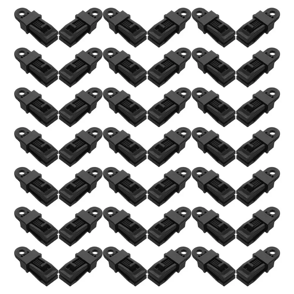 

50Pcs Tent Fasteners Heavy Duty Windproof Plastic Clips Camping Canopy Tarp Clamps Hooks Lock Strap Outdoor Fixers