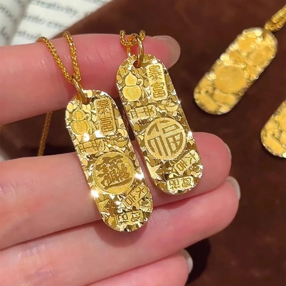 

Новый китайский стиль с ЧПУ Jiyan сломанный кулон из настоящего золота 9999 24 карата женское ожерелье для восстановления богатства огромного бренда Fortune