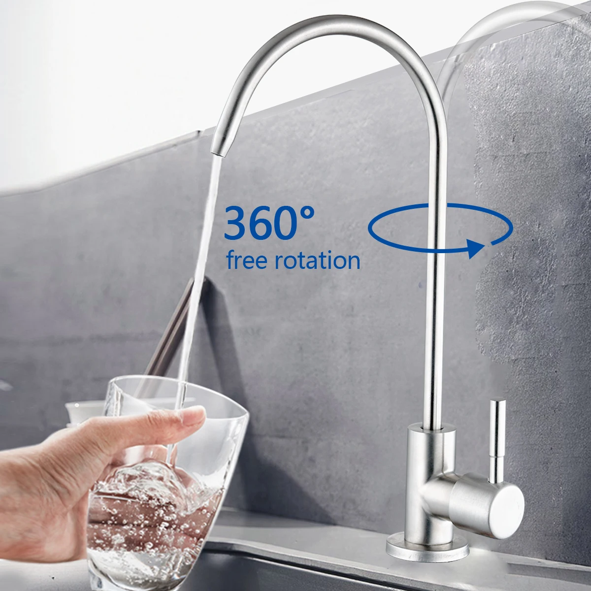 

Gooseneck Water Purifier Faucet Reverse Osmosis Drinking Water Filter Faucet stainless steel 1/4" Ceramic Core 304 material