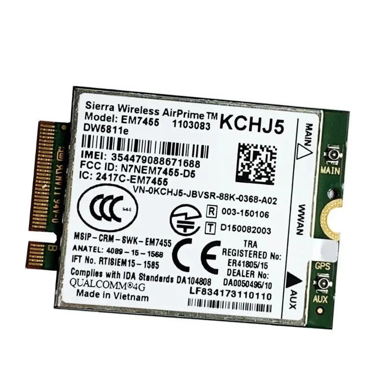 Carte WLAN pour E7270, E7470, ECafe 70, E5570, E5470, Carte 4G Tech, Carte Gobi6000, Carte CAT6, Fesse, Permanence TDD, EM7455 DW5811E