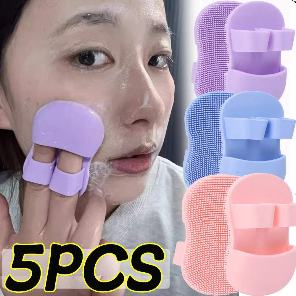 5pcs Silicone Wash Brush Deep Clean Massage Facial Soft Gentle Silicone Brushes Pink Purple Blue Beauty Skin Cares Clean Tools