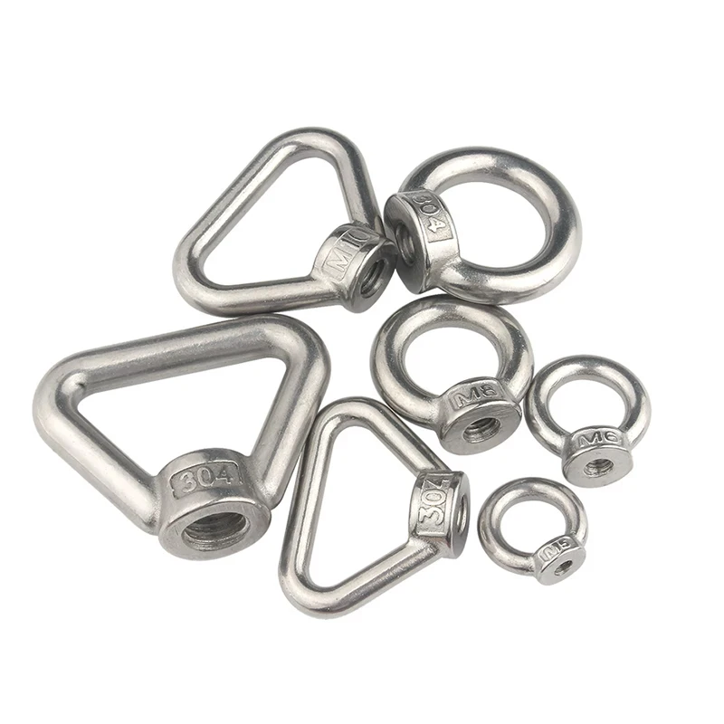 DIN582 M3 M4 M5 M6 M8 M10 M12 M14-M24 304 Stainless Steel Triangle Lifting Eye Nut Trapezoid Thread Rings Fit for Handle Bolts