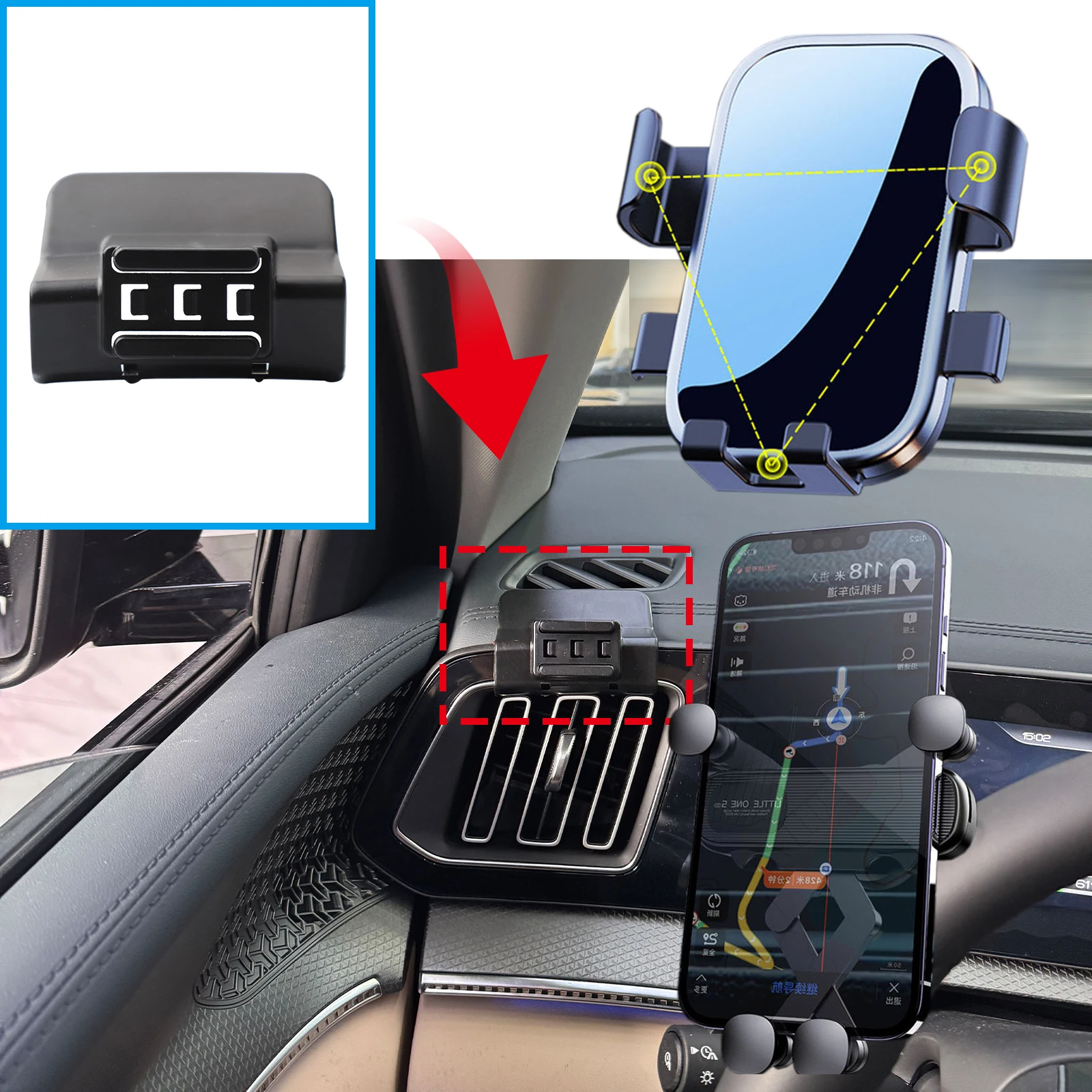 

for BYD Seal U Song Pro Max EV 2024 2025 Car Mobile Phone Holder Accessories Stand Auto GPS Bracket Navigation